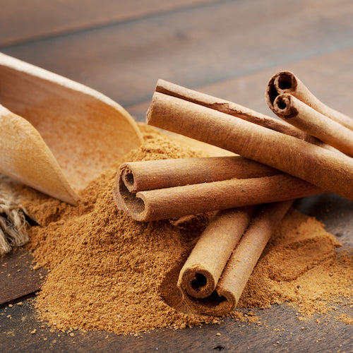 Cinnamon sticks and cinnamon powder