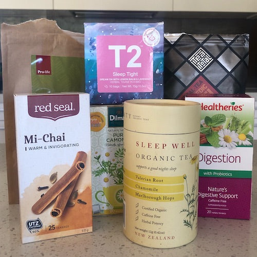 selection of herbal teas