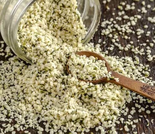 hemp hearts in a jar