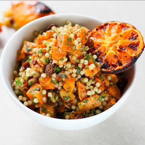 Israeli Couscous Salad With Burnt Orange Dressing