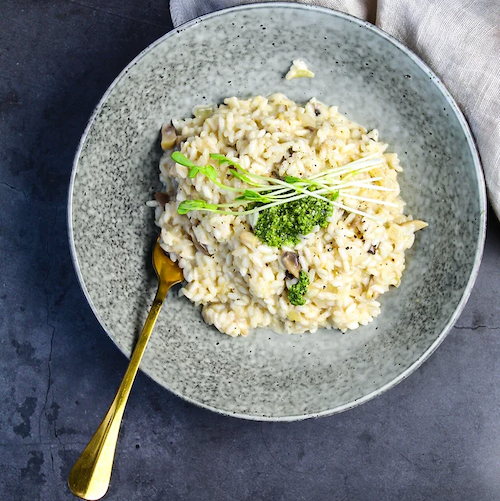 Mushroom Risotto Basil Pesto