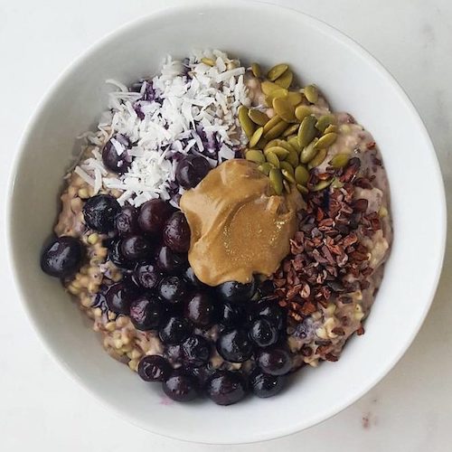 Delicious bowl of buckwheat porridge