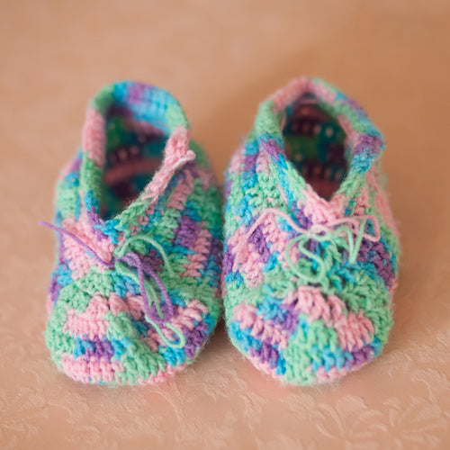 Knitted baby booties