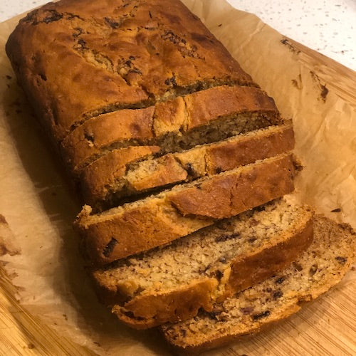 eggless banana choc loaf