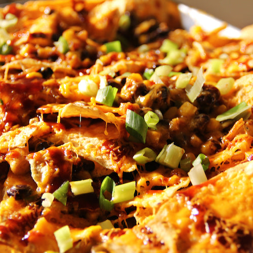 bbq nachos on plate