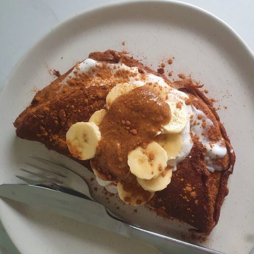 chocolate almond breakfast omelette