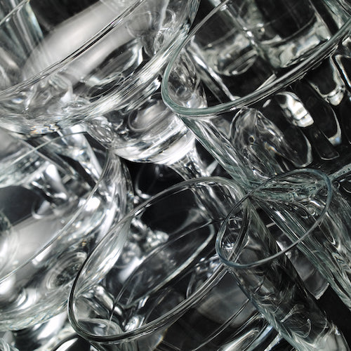 Various Empty clean Glasses