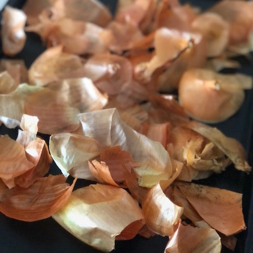 onion skins drying