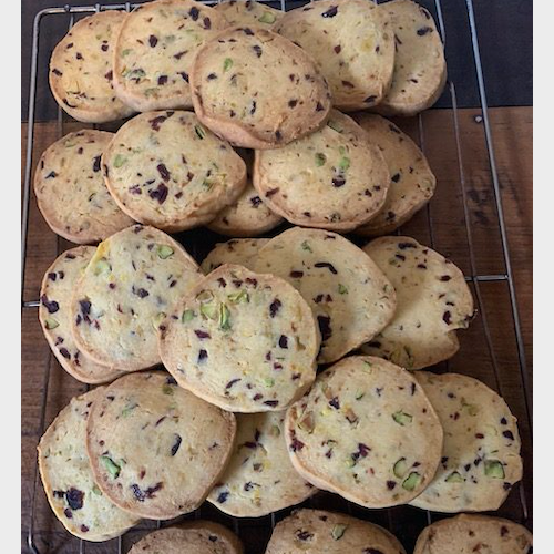 orange pistachio cranberry biscuits
