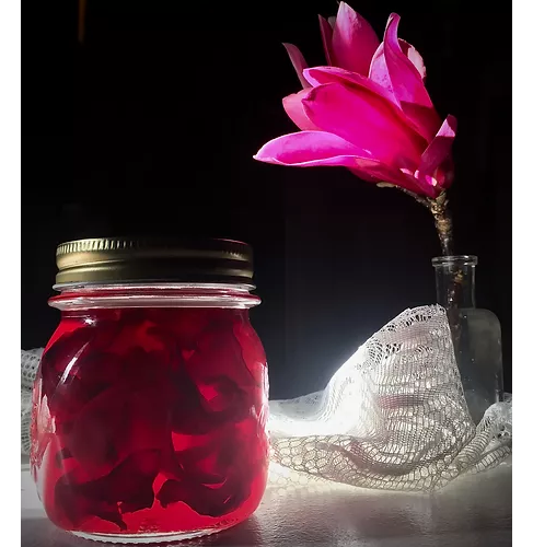 Stunning pickled magnolia petals