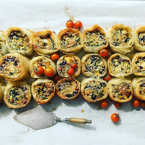 Silverbeet and Zucchini Pinwheels