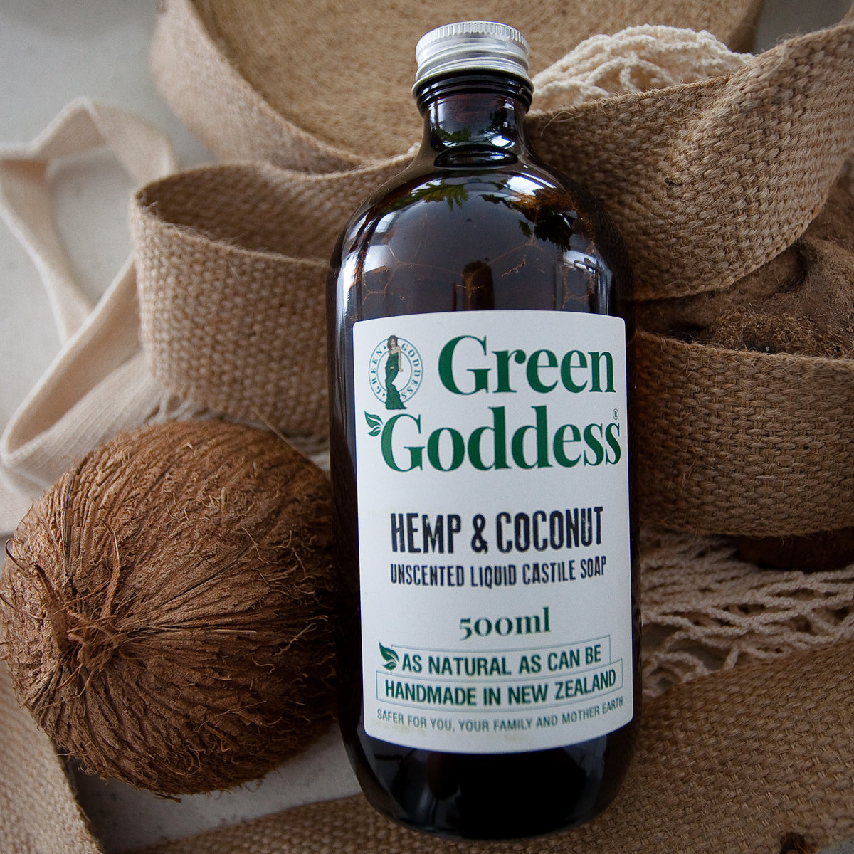 Green Goddess Hemp & Coconut Unscented Liquid Castile Soap