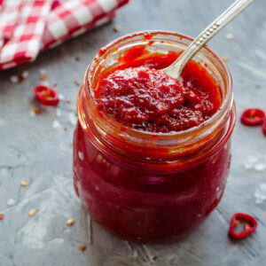 chili jam with fresh ingredients