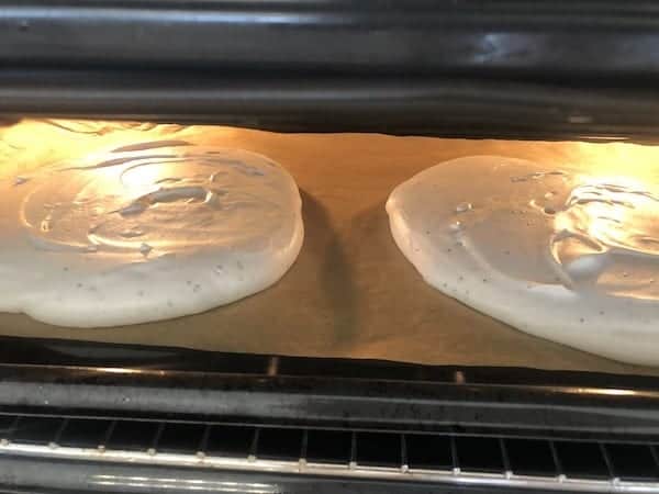 eggless pavlovas in oven