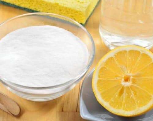 DIY citrus cleaning paste with baking soda