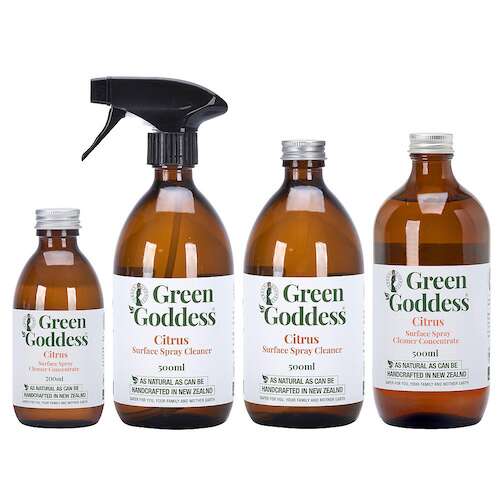 Green Goddess Citrus Multipurpose Surface Spray Cleaner in glass