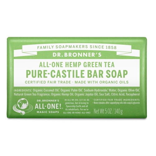 Dr Bronner's Green Tea Castile Bar Soap