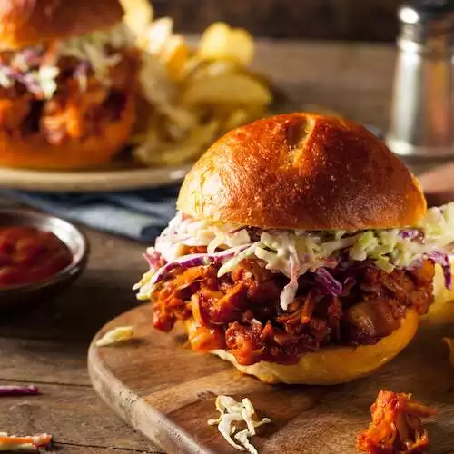 Homemade Vegan Pulled Jackfruit BBQ Slider