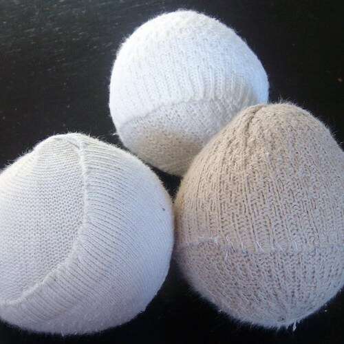 tennis balls covered in socks