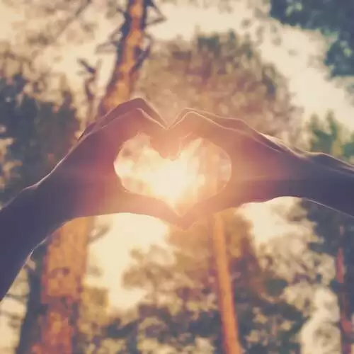 hands in shape of love heart