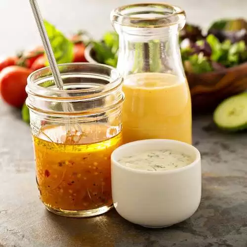 2 minute salad dressings, three versions