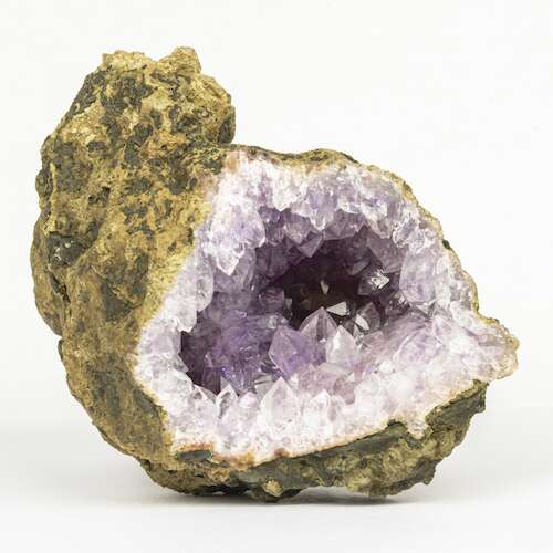 view into the crystals of an amethyst geode