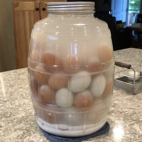 eggs water glassing in pickling lime