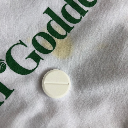 aspirin on a Green Goddess T Shirt