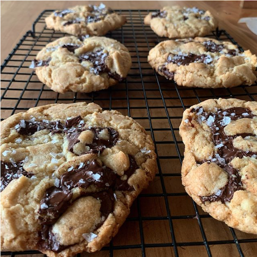 chewy chocolate salted cookies