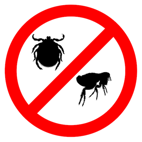Prohibition sign for fleas and ticks
