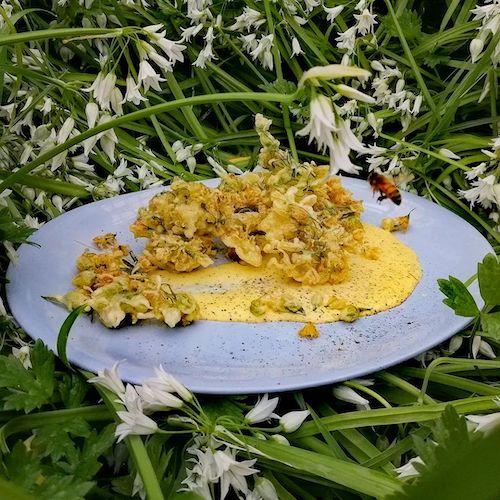 tempura onion weed flowers